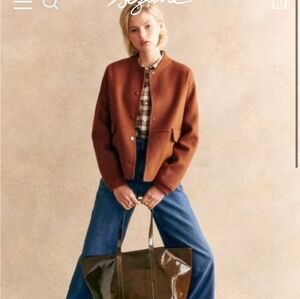 Sezane Suzy Coat Wool Blend Size 40